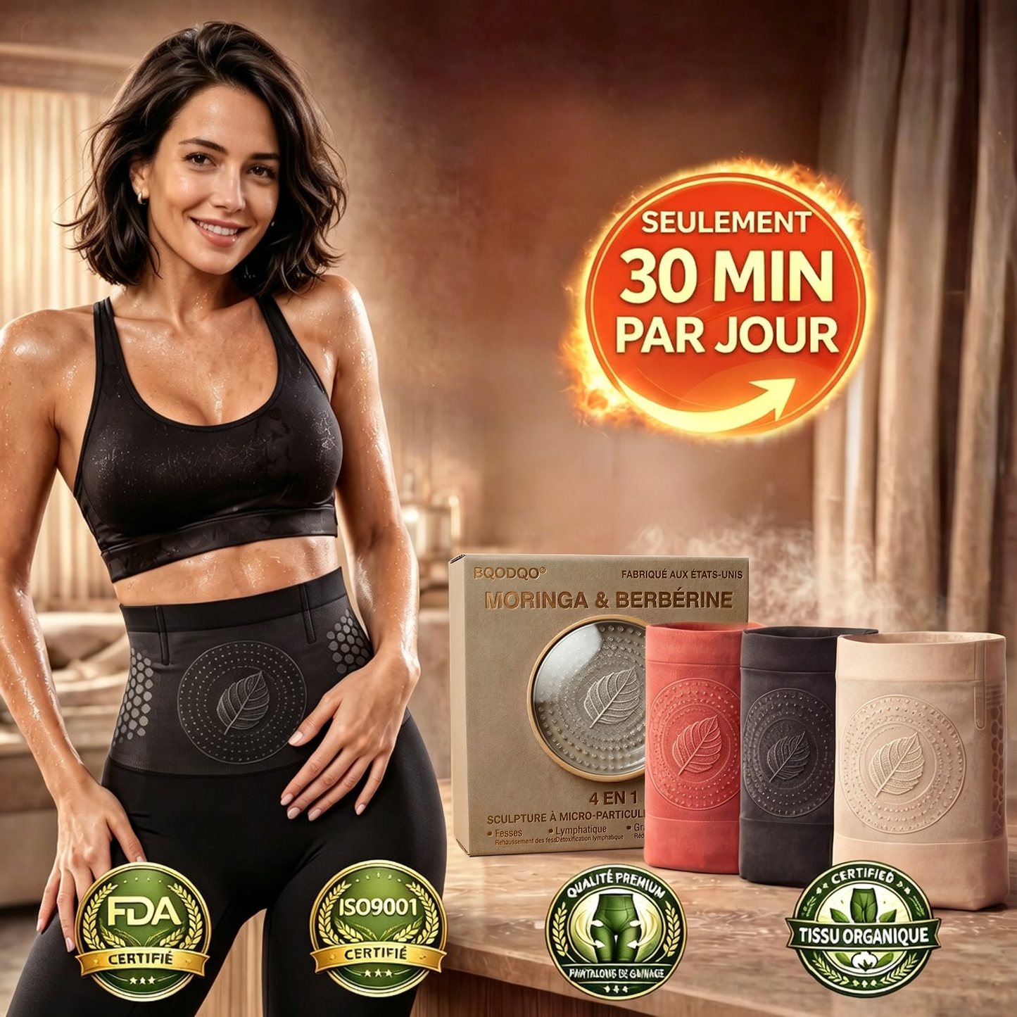 Boutique Officielle de la Marque | 💃 BQODQO® 2026 Moringa & Berbérine 4‑en‑1 Short Sculptant & Brûle‑Graisses à Micro-Particules