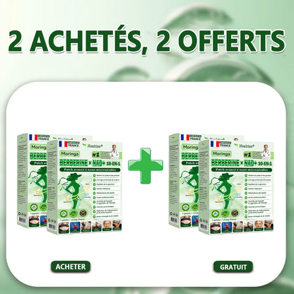 🇫🇷 Healrize® 🍀🌿 Patch nano-microaiguilles 10-en-1 Moringa · Berbérine · NAD+ | 1× par jour