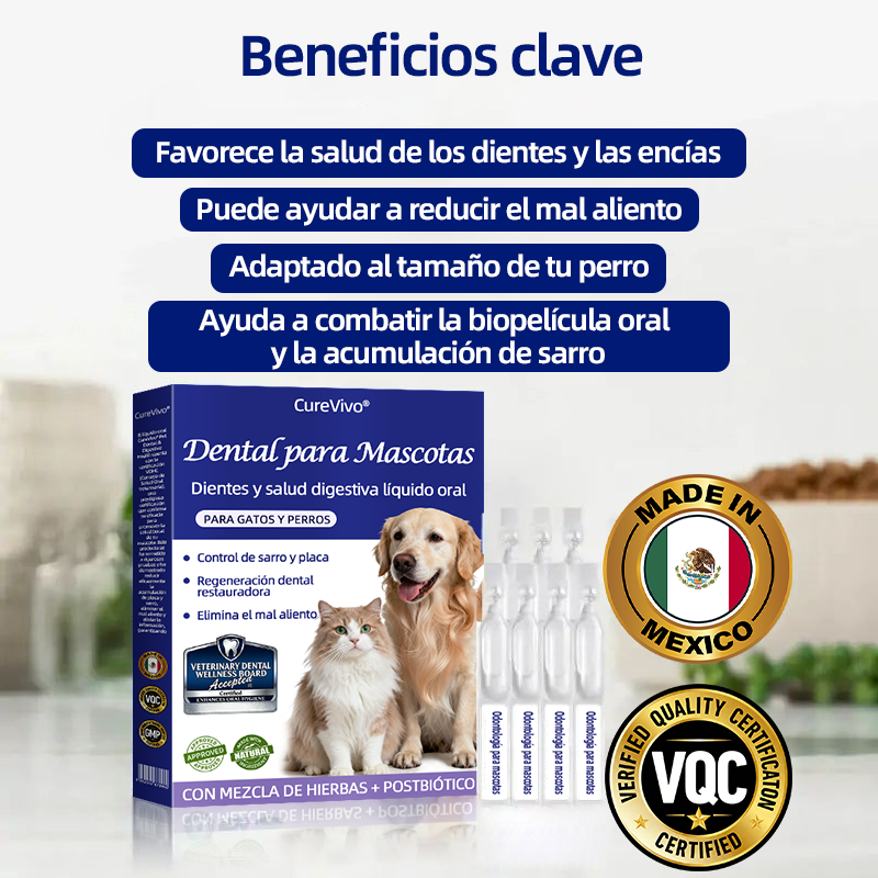 [Tienda oficial] 𝐂𝐮𝐫𝐞𝐕𝐢𝐯𝐨® 👩‍⚕️Líquido bucal para la salud dental y digestiva de mascotas: refresca el aliento, elimina el sarro, favorece la regeneración de las encías y estabiliza los dientes (para gatos y perros)