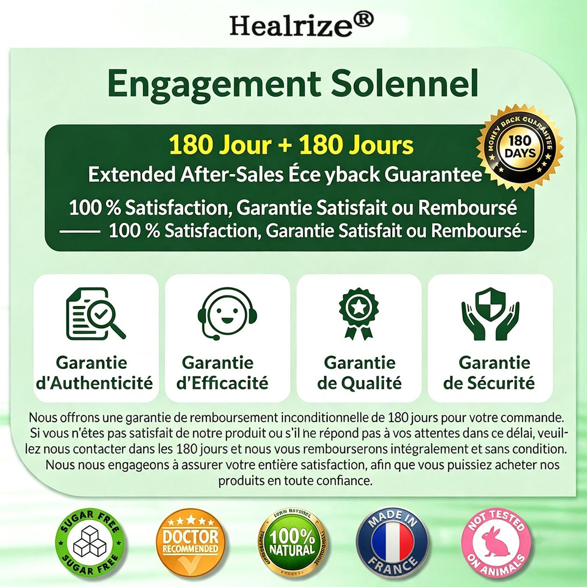 🇫🇷 Healrize® 🍀🌿 Patch nano-microaiguilles 10-en-1 Moringa · Berbérine · NAD+ | 1× par jour