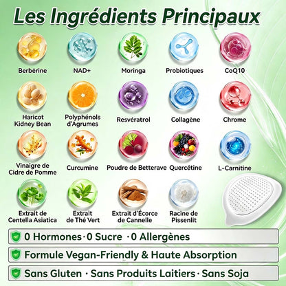 🇫🇷 Healrize® 🍀🌿 Patch nano-microaiguilles 10-en-1 Moringa · Berbérine · NAD+ | 1× par jour