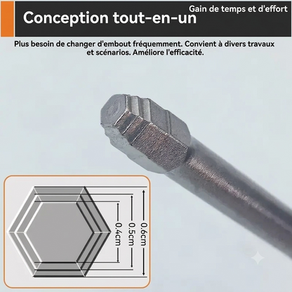 🔧 BVJ® Jeu d’embouts de tournevis hexagonaux tout-en-un type pagode (6 pièces)