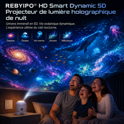 🎉Dernier jour : -70 % 🔥丨REBYIPO® Projecteur veilleuse intelligent — Ciel étoilé et océan holographiques 5D 🌠