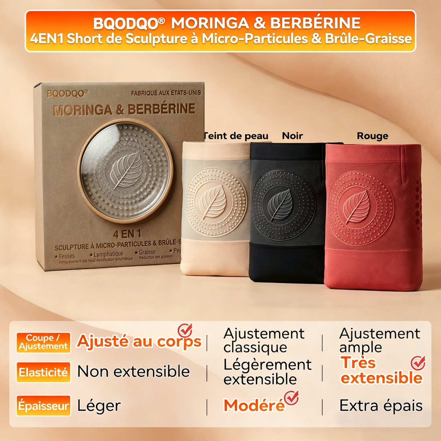 Boutique Officielle de la Marque | 💃 BQODQO® 2026 Moringa & Berbérine 4‑en‑1 Short Sculptant & Brûle‑Graisses à Micro-Particules