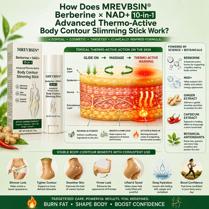 🌱 Formulé par des professionnels de santé | 𝐇𝐞𝐚𝐥𝐫𝐢𝐳𝐞® Bérbérine × NAD+ Stick Minceur Thermo-Actif Avancé 10-en-1 pour le Remodelage Corporel