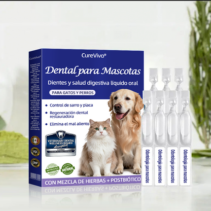 [Tienda oficial] 𝐂𝐮𝐫𝐞𝐕𝐢𝐯𝐨® 👩‍⚕️Líquido bucal para la salud dental y digestiva de mascotas: refresca el aliento, elimina el sarro, favorece la regeneración de las encías y estabiliza los dientes (para gatos y perros)