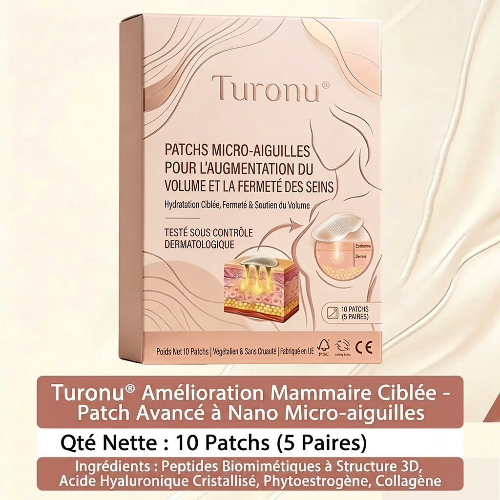 🍒Turonu® Patch Volumateur & Galbant Poitrine — Micro-Aiguilles Dissolvantes pour un Décolleté Plus Volumineux, Ferme et Rehaussé