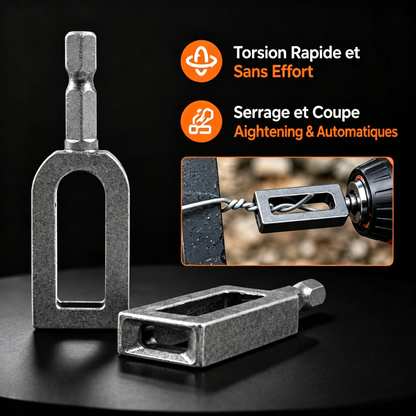 🧰 BVJ® Outil de torsion de fil en acier pour perceuse – Accessoire de torsion rapide avec serrage et coupe automatique du fil