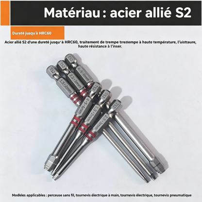 🔧 BVJ® Jeu d’embouts de tournevis hexagonaux tout-en-un type pagode (6 pièces)