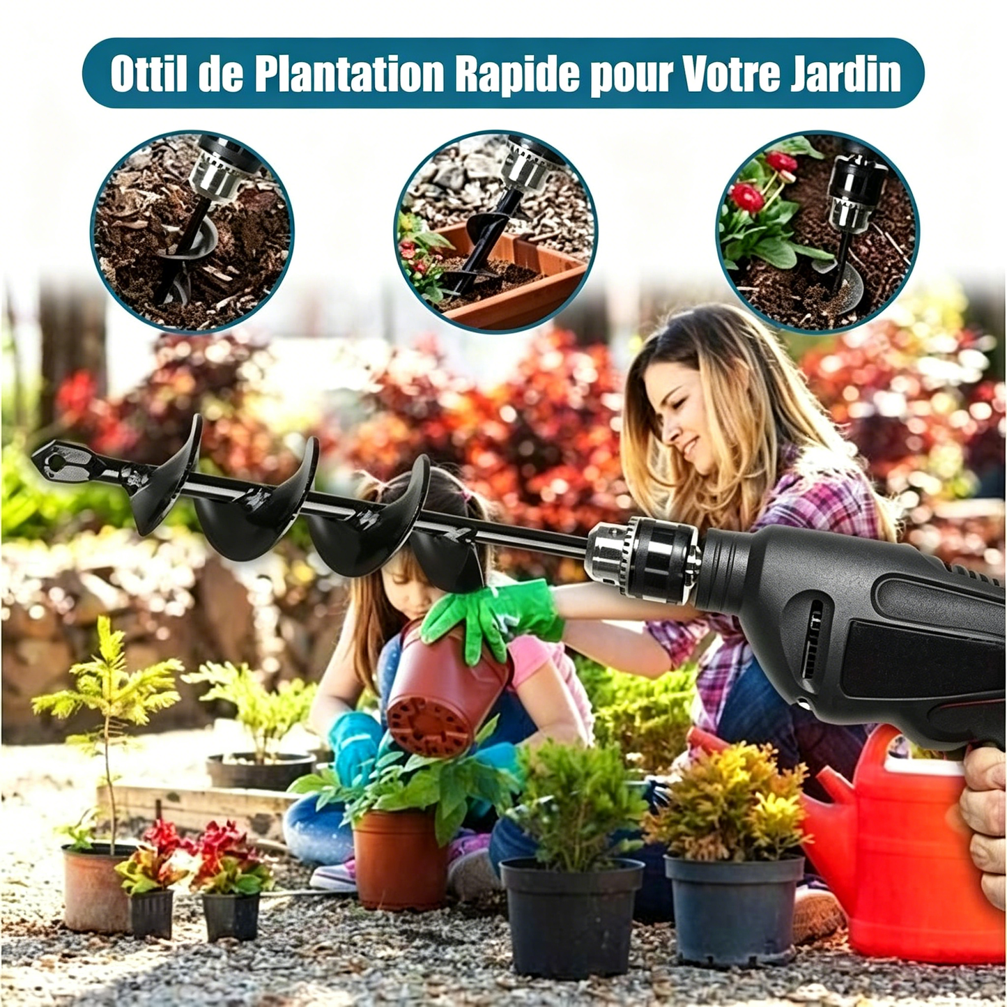 🌞 REBYIPO® Accueillez le printemps avec -50% de réduction ! Tarière hélicoïdale pour perceuse – Plantation rapide et sans effort de bulbes et de semis