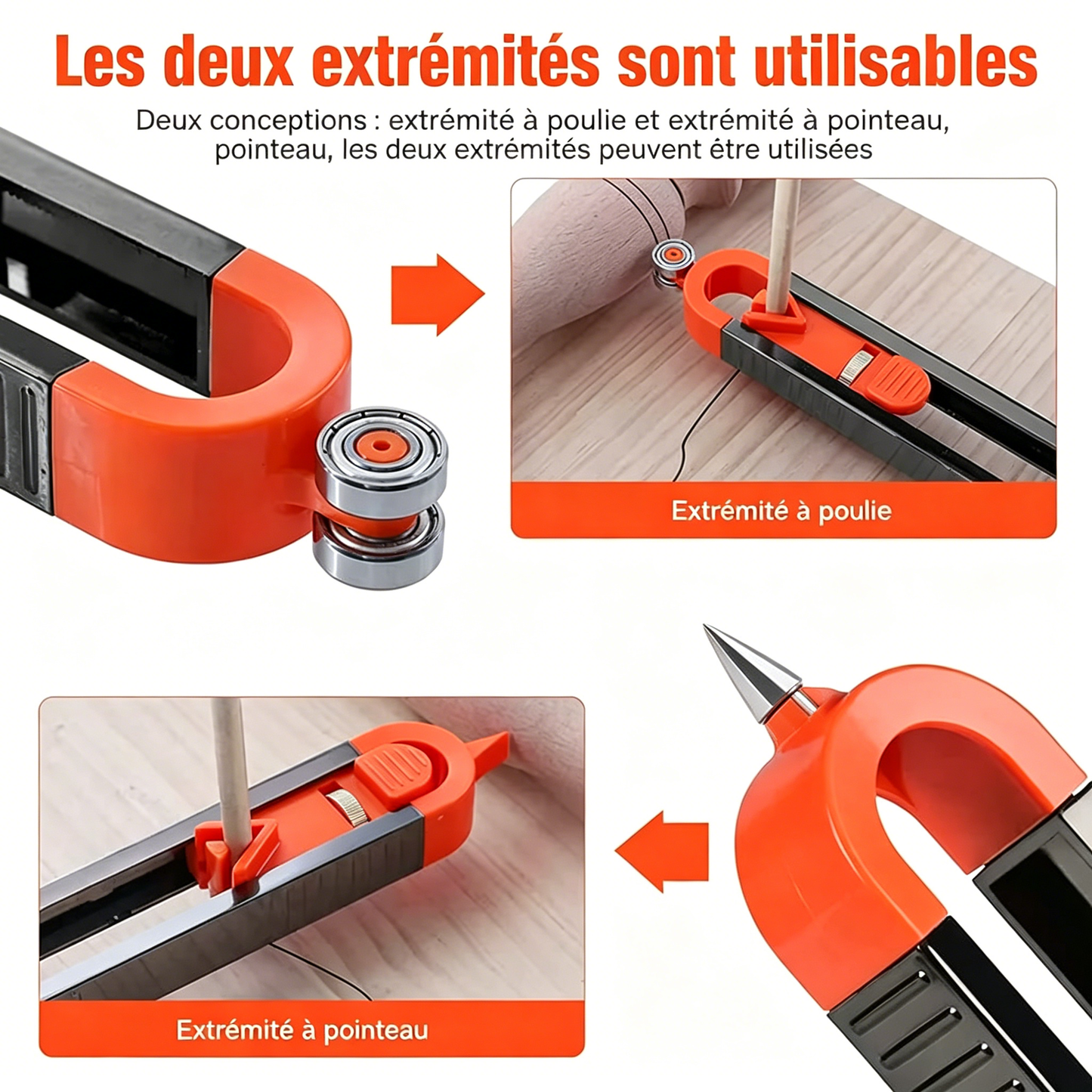 🛠️ BVJ® Jauge de contour avec système de verrouillage et crayon de traçage