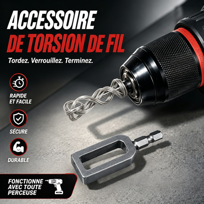 🧰 BVJ® Outil de torsion de fil en acier pour perceuse – Accessoire de torsion rapide avec serrage et coupe automatique du fil