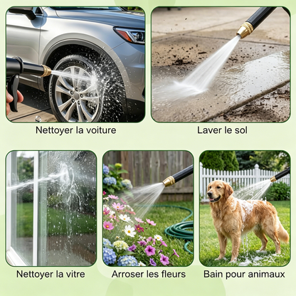🌊 BVJ® Pulvérisateur haute pression portable – Buse de tuyau de jardin réglable, outil de lavage de voiture et d’entretien