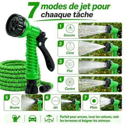 💦 BVJ® Pistolet d’arrosage haute pression multifonction – Outil de pulvérisation d’eau extérieur vert pour arrosage et nettoyage - DW