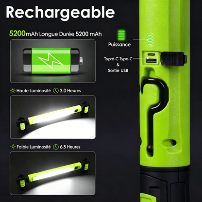 🔥 REBYIPO® Offre Flash -49% 🌟🔦 Lampe de travail multifonction magnétique rechargeable 💡