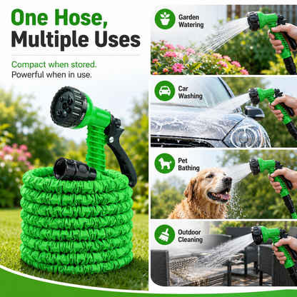 💦 BVJ® Pistolet d’arrosage haute pression multifonction – Outil de pulvérisation d’eau extérieur vert pour arrosage et nettoyage - DW