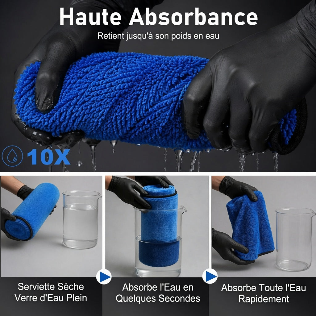 🔥LUCKYSONG® Serviette de séchage pour voiture à ultra-haute absorption (x10)🚗