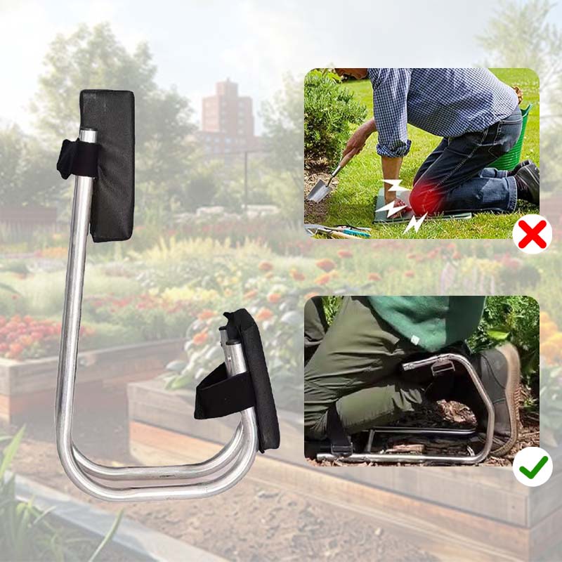 ❄️ BVJ® Frais d’été -50% 🔥 Banc agenouilloir de jardin 2-en-1 avec fonction siège – Repose-genoux ergonomique et chaise de jardin pliable – Aide de jardinage anti-douleur pour genoux et dos – Charge lourde jusqu’à 150 kg